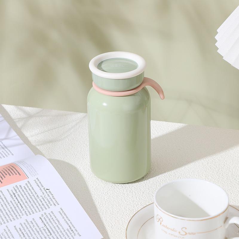 

Mini Stainless Steel Insulated Water Bottle 400ml Thermos Cup Portable Leak Proof with Lid Travel Mug Milk Juice Coffee Wate Cup 300ml світло-зелений колір