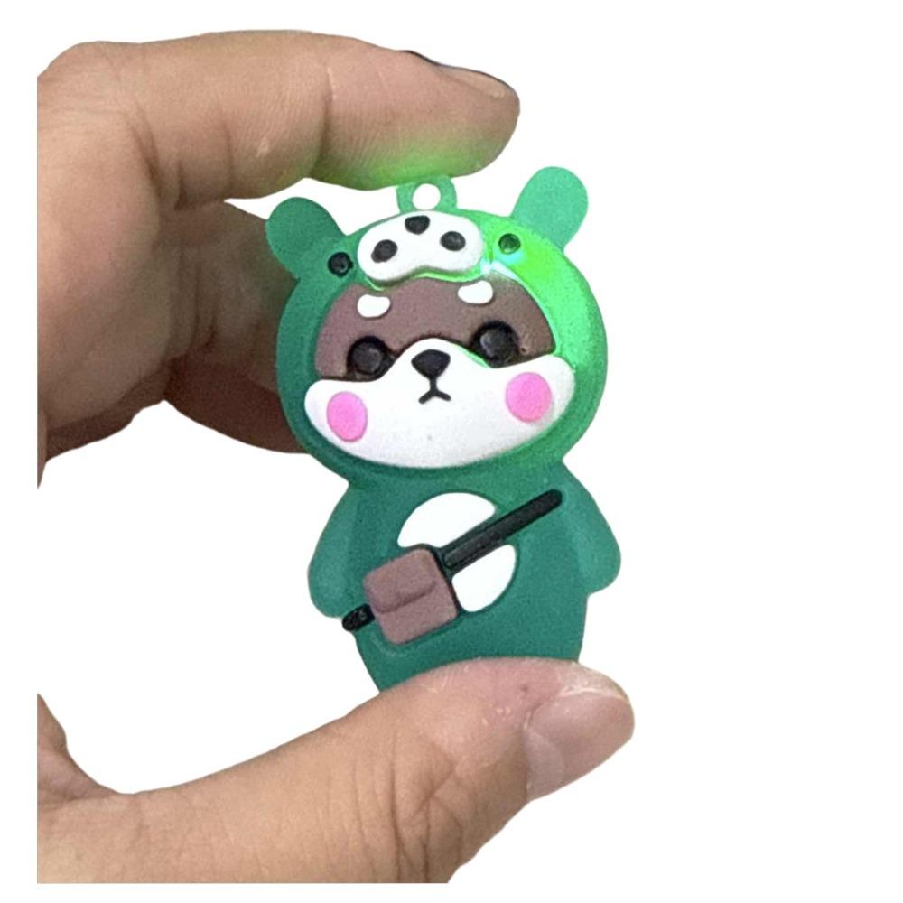 Girl Shoulder Bag Bag Key Chain Shiba Inu Doll Pendant Keychain Key Rings Flashing Light Keychain