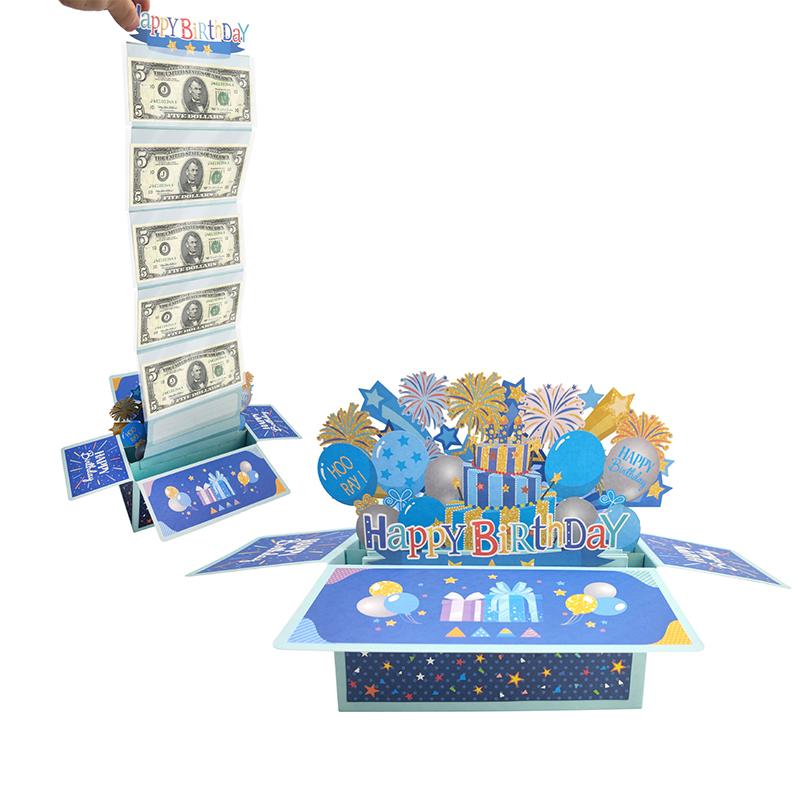 Felicitare de Ziua de Naștere DIY Handmade Felicitare 3D Cutie de Tragere pentru Bani Culori Vibrante Cadou Surpriză Unic de Ziua de Naștere Pentru Sărbătoare
