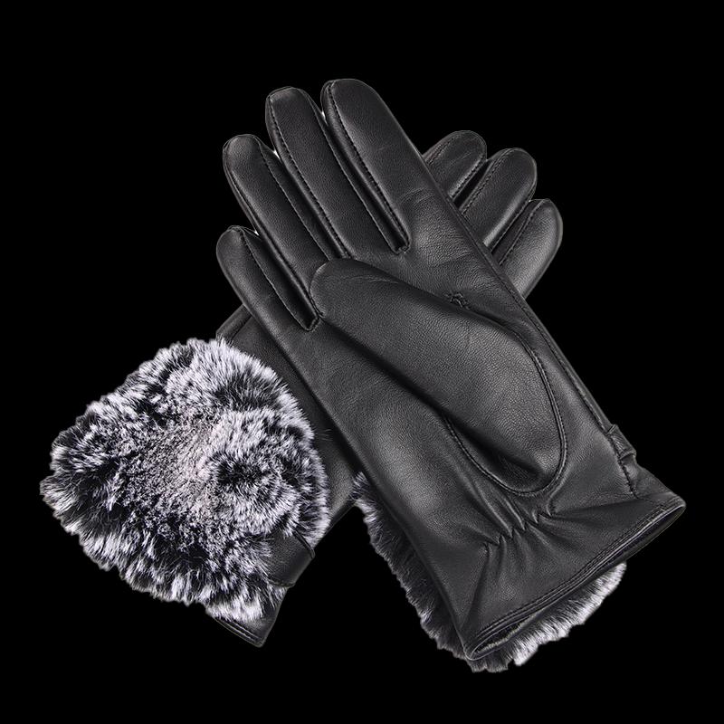 Hengyuanxiang Women's Sheepskin Warm Cycling Gloves HYX209ST