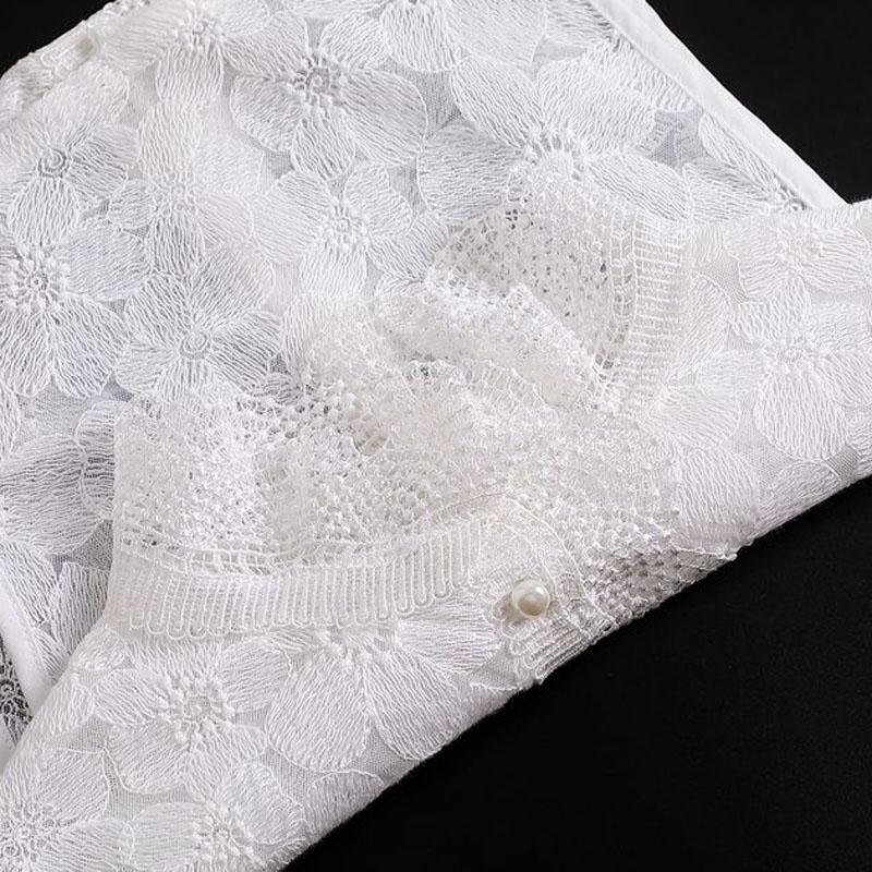 Perfect Match Embroidery Fake Collar Women Lace Detachable Lapel Collar Shirt Top Tie White Ruffles False Collar Woman Removable False Blouse