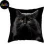 Kids Cartoon Cat Print Cus on Cover Funny Picture Sofa Pillowcase Suitable for Black Cat Cafe Decor Pillowcase