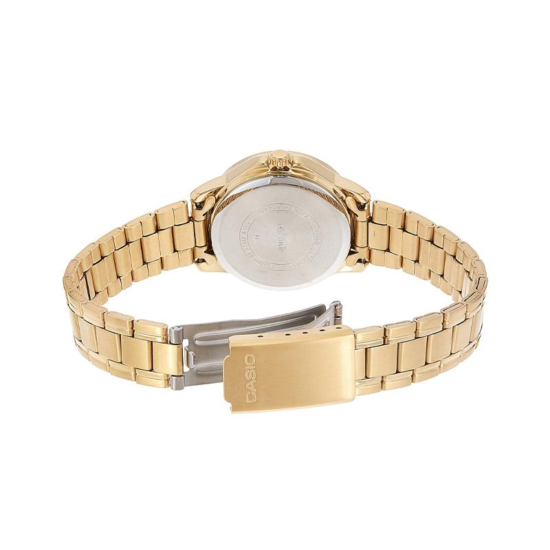 Casio Quartz Movement Stainless Steel Strap Japanese and Korean Watch Women's Watch Gold Dial LTP-V004G-9BUDF