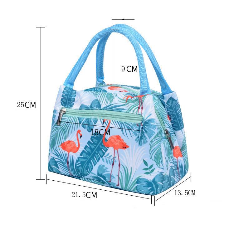 New Fashion Zipper Handheld Insulated Bag Women's Cartoon Waterproof Lunch Bag with Aluminum Foil Insulation
