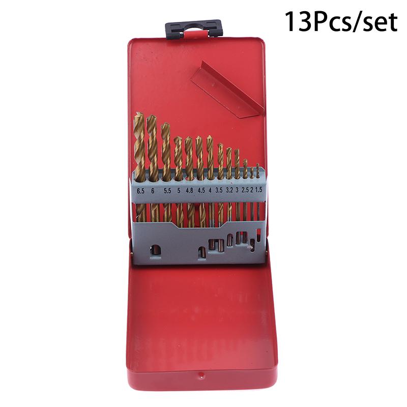 13Pcs Hss-Co 5% Cobalt Twist Drill Bit Set Metric Straight Shank Set With Metal Case For Stainless Steel Wood Metal Drilling