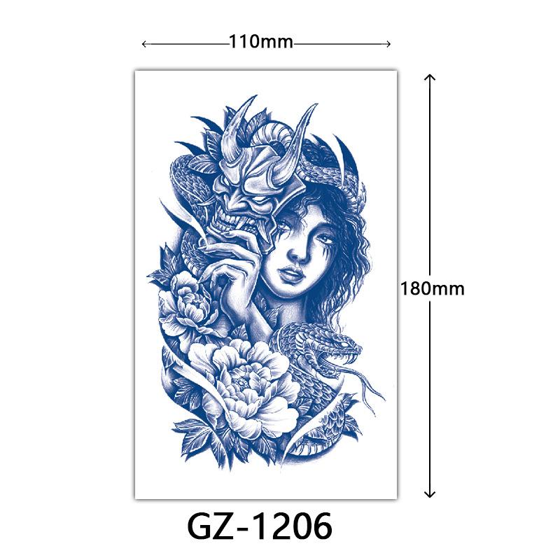 Herbal Tattoo Stickers, Juice Tattoo Stickers, Semi-Permanent English Letter Tattoo Stickers Tattoo