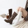 Spring Fall Knee High Stockings For Women White Vertical Stripe Long Socks Fashion Girls Jk Skinny Boots Sock Japanese Style