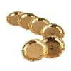7 Pcs/set Mini Cake Plates Carved Patterned Cup Mat Alloy Dessert Plate Snack Tray Fruit Tray Placemat Dishes Rack Set