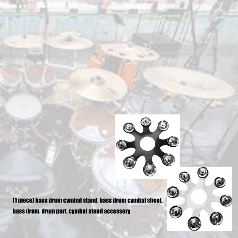Stainless Steel Drum Cymbals Tambourine Drum Bells Rings and Cymbals Drum Accessories For Enhanced Drum Sound Enduring
