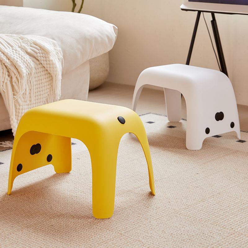 Cute Cat Stool Bathroom Shower Stool Anti Slip Short Chair Living Room Shoe Changing Chair Household Space Saving Furniture