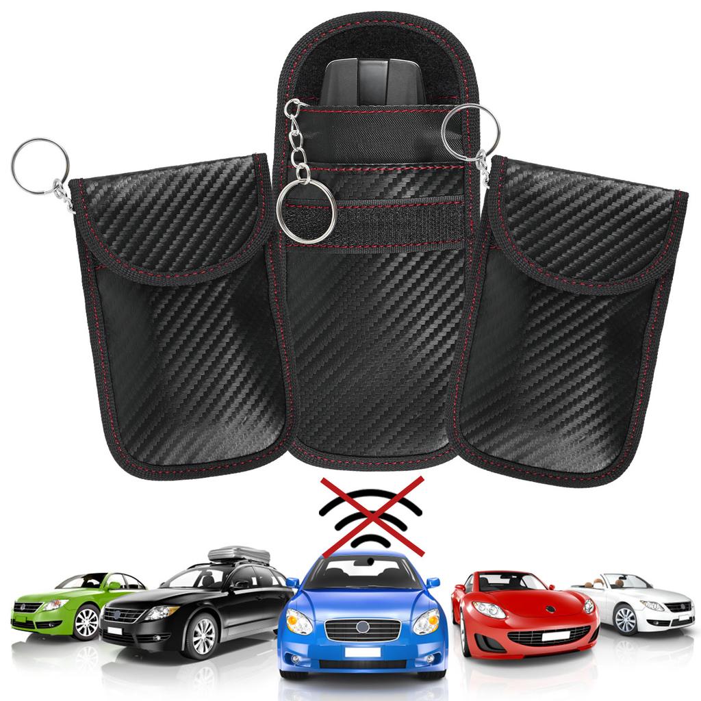 3PCS/Set Faraday Key Fob Protector Car Key Signal Blocker Pouch Anti-Theft RFID Blocking Faraday Bag Portable Key Fob Protection
