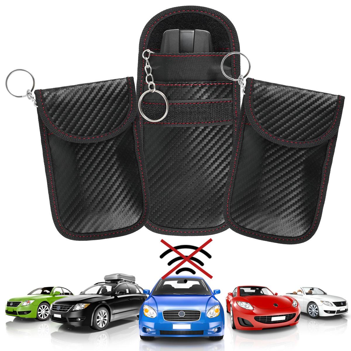 

3PCS/Set Faraday Key Fob Protector Car Key Signal Blocker Pouch Anti-Theft RFID Blocking Faraday Bag Portable Key Fob Protection 13x8CM чорний