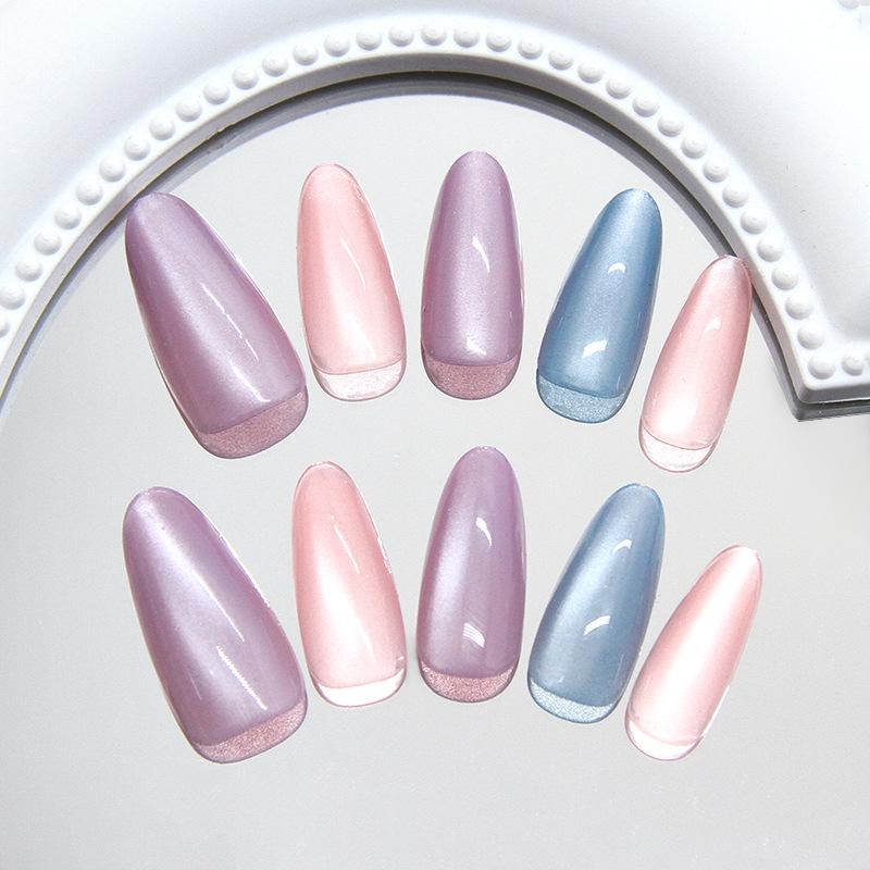 Clear and smart spring rainbow glass beads sweet girl versatile ins wind removable nail art pieces 30 pieces
