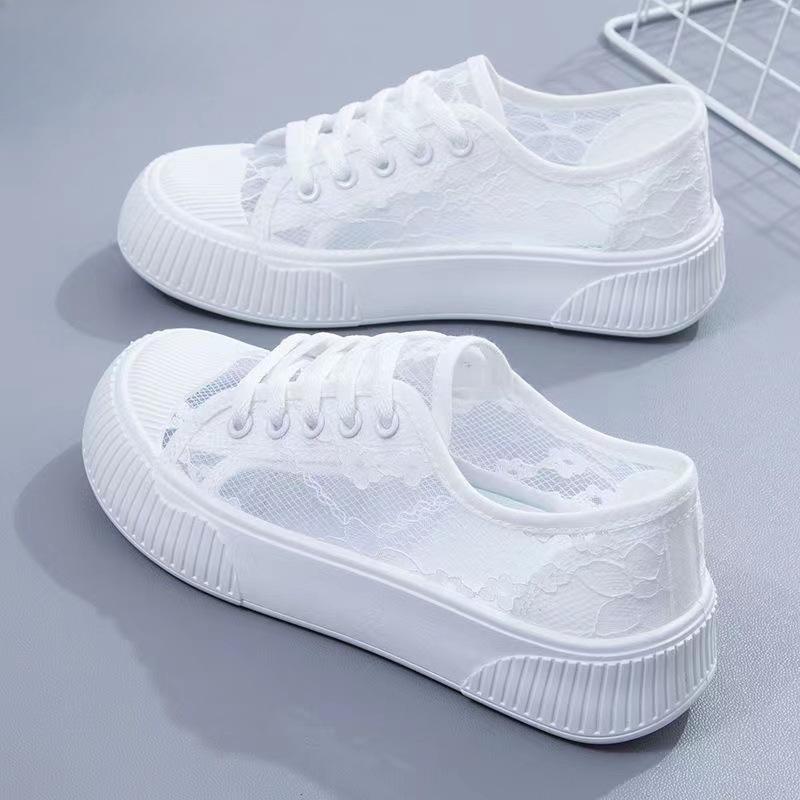 New Women's Thick-soled Breathable Shoes with Hollowed-out Thin Design Versatile Casual Sports Board Shoes