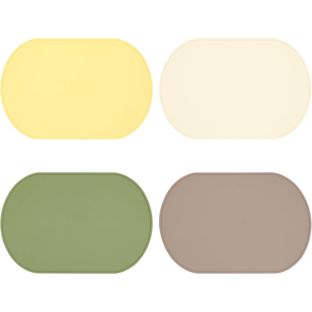 Silicone placemats, heat-resistant, reusable portable placemats, waterproof, stain-resistant and easy-to-clean silicone placemat