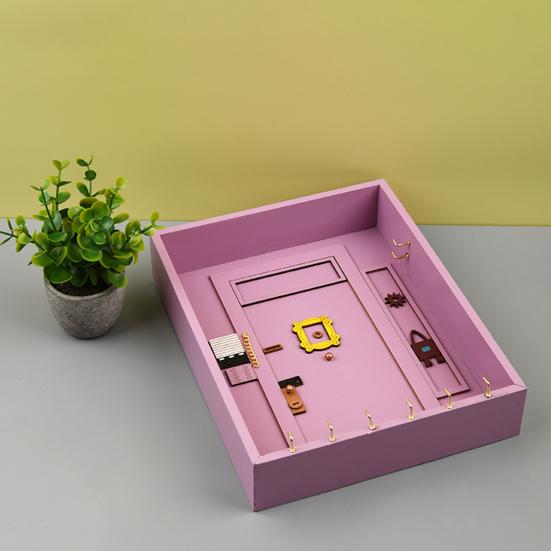 Wall Mount Key Holder Cute Door Frame Key Organizer with Multiple Hooks for Wall Entryway Bathroom Living Room Office Friendsip Gifts for TV Show