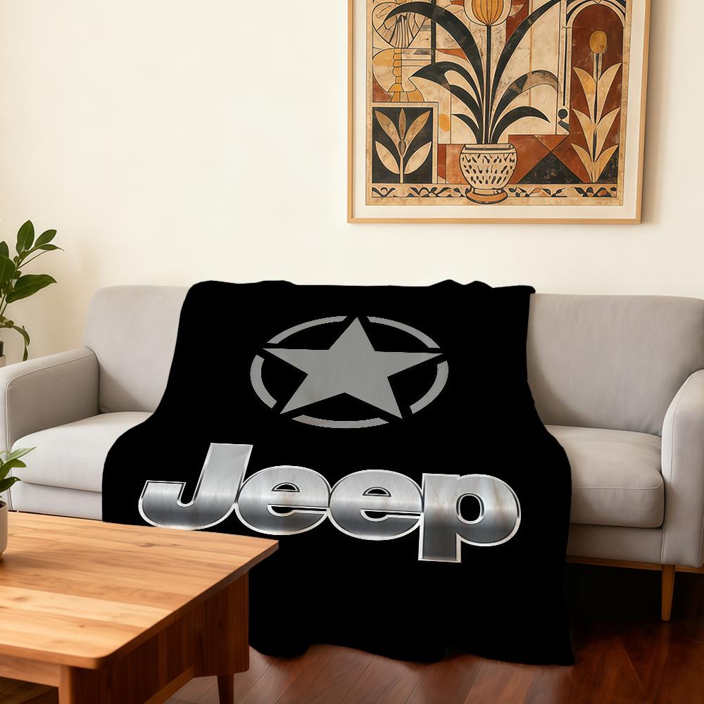 

J-Jeep-ES Logo Cool Car Blanket Super Warm Comfortable Plush Throw Blanket Child Home Sofa Bedroom Gift 50x60in