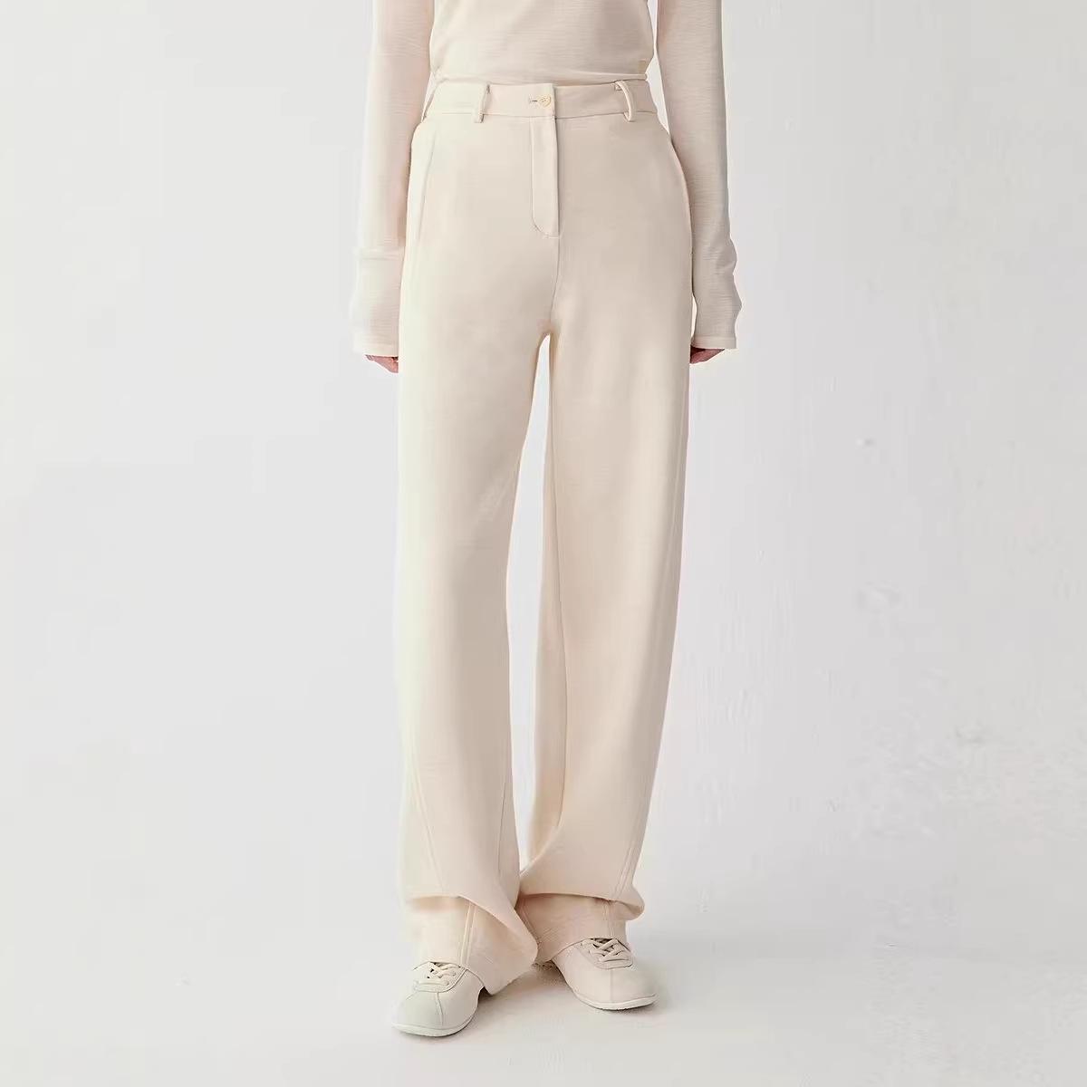 

Women s 2026 Spring Casual Cotton Wide-Leg Pants M слонова кістка