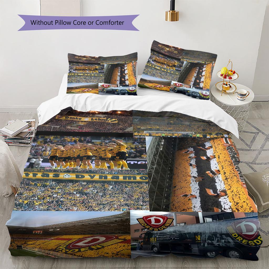 SG Dynamo Dresden Pattern Bedding Home Decoration Birthday Gift ( 1 duvet cover + 2 pillowcase, without core),fan merchandise.