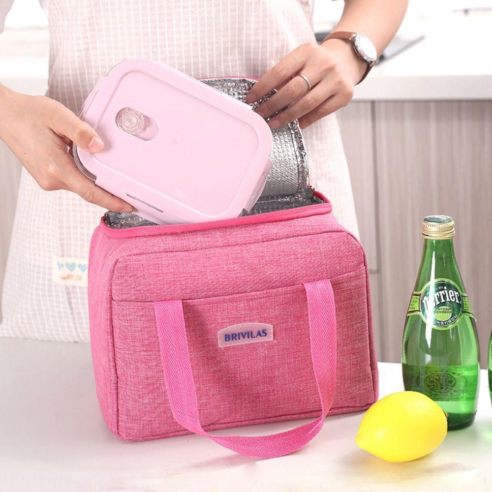 Insulated Meal Pouch Double Layer Food Thermal Cooler Thermal Lunch Bag  for Women Men