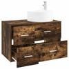 Bathroom Furniture Set 2 Pieces Smoked Oak Engineered Wood