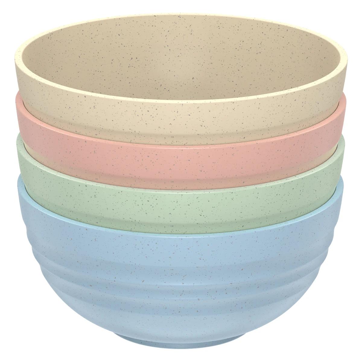

4Pcs Cereal Bowl Set Unbreakable Bowl Dessert and Salad Bowl Durable Breakfast Bowl Soup Bowl Microwave Safe Kitchen tableware