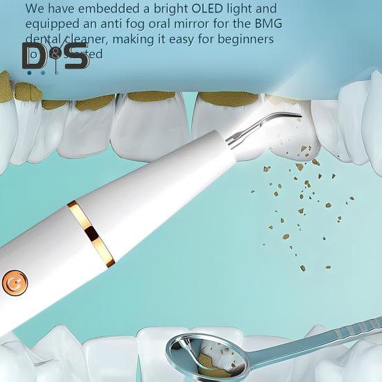 Ultrasonic Teeth Plaque Remover Portable Electric Dental Scaler USB Rechargeable Dental Calculus Removal Device Tartar Eliminator Teeth Cleaning