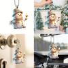 Cute Handheld Candle Snowman Pattern Acrylic Pendant For Christmas Decoration
