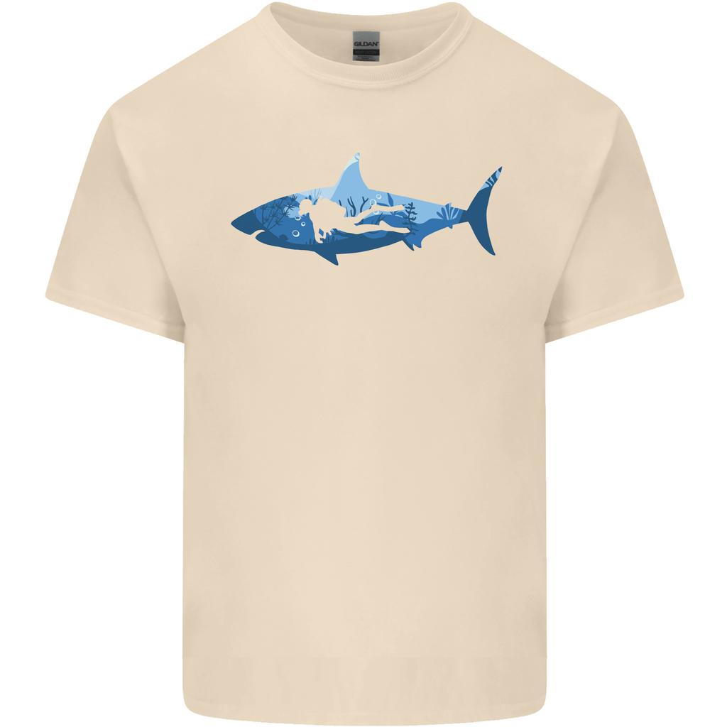 Great White Shark Scuba Diver Diving Unisexs Light Cotton TShirt