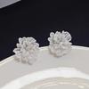 Multicolored Acrylic Flower Stud Earrings for Women Geometric Personality Folding Flowers Ball Gardenia Ear Jewelry Gift