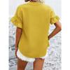 YYFS Women's Fashion Casual Summer Spring Solid Color Print Short Sleeve V-Neck Blouses & Shirts