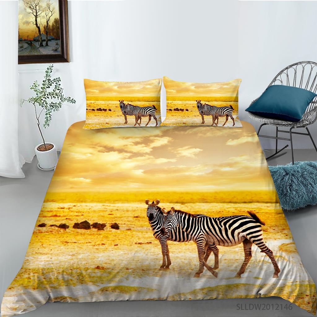 3D Zebra Pattern Home Bedding Set Bedding Cover Pillowcase AU/US/EU Full Size Bedding Set Home Decoration Gift