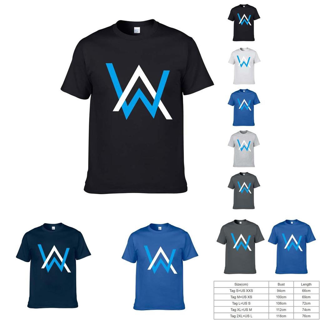 Luxurious Alan Walker Faded Cotton T-shirt With Classic O-neck For Men In Every Season