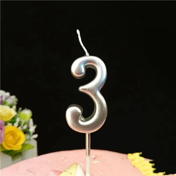 Cake Candles Silver Number 0-9 Birthday Smokeless Candles Festive Party Decor Birthday Party Cake Decoration Number Candles Girl