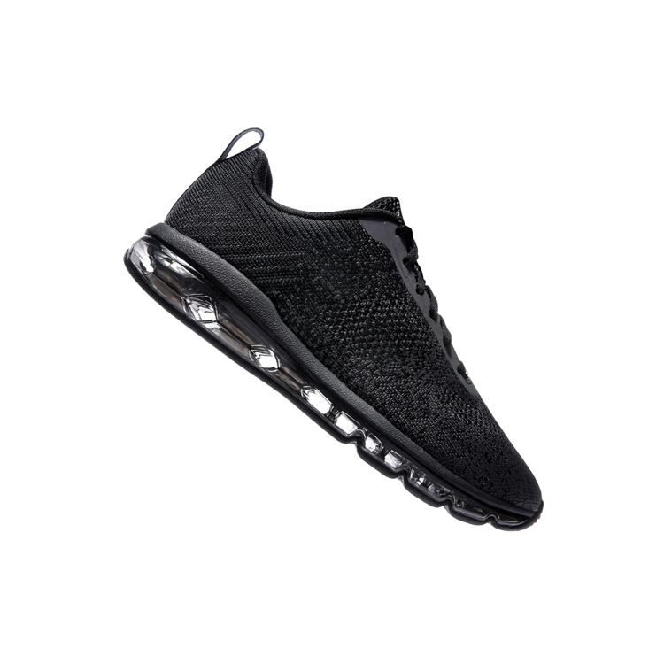 Scarpe Sportive Traspiranti Riflettenti Lavorate a Maglia con Ammortizzazione ad Aria Integrale Li Ning Bubble Max Sneakers Unisex Nere AGCN075-3