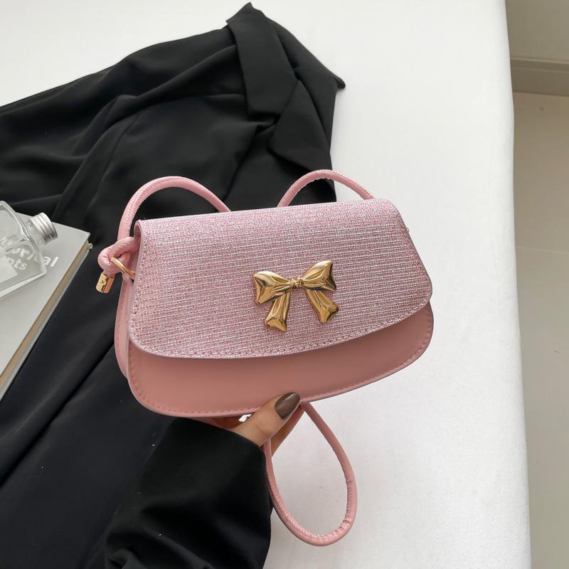 Beautiful Bow Trend Casual Small Square Bag New Simple Fashion Shoulder Armpit Bag Women