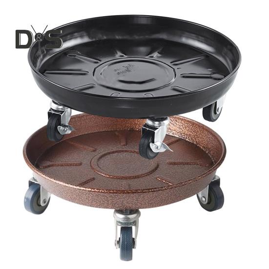 Metal Plant Caddy with Wheels Heavy Duty 360-degree Rolling Plant Dolly Stand Round Wheeled Planter Roller Base for Potted Tree Flower