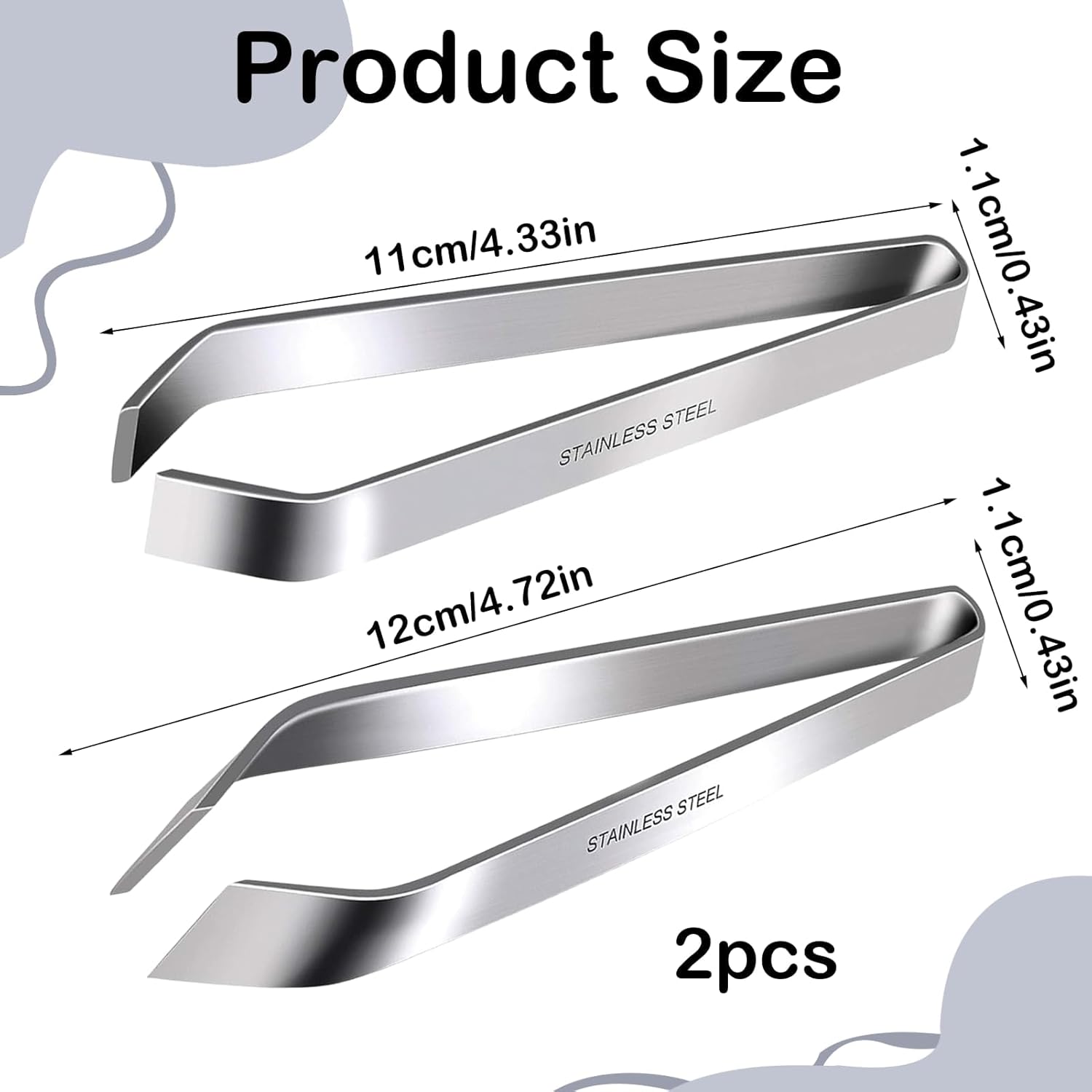 Professional Stainless Steel Fish Bone Tweezers and Slant Pliers Remover Set - 2 PCS for Cooking Salmon Trout - Kitchen Fish Bone Remover