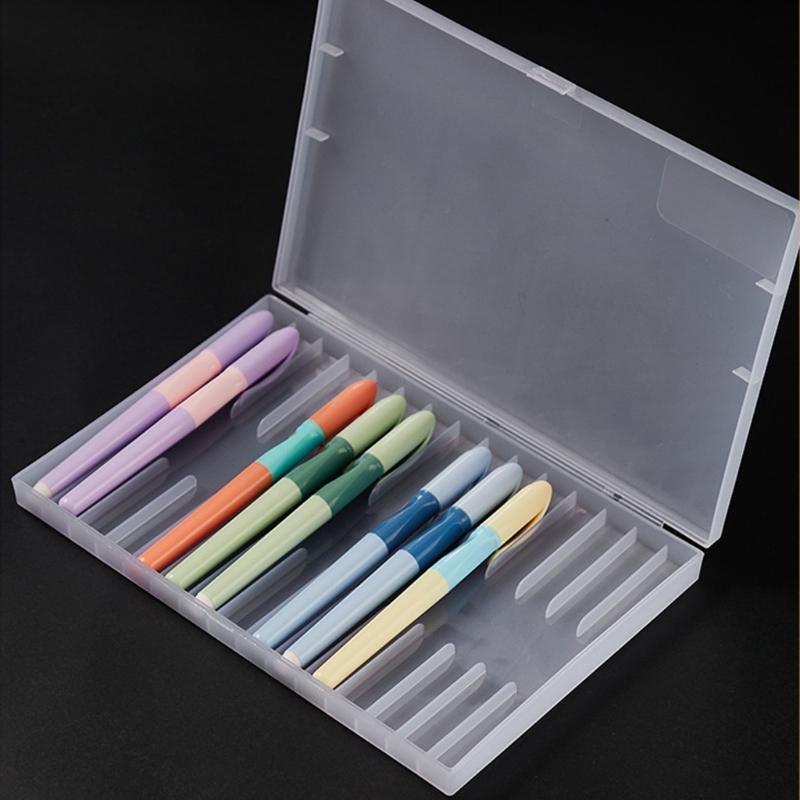 Caja Organizadora de Plumas Estilográficas de 12 Ranuras Caja Ligera para Guardar Bolígrafos Contenedor de Almacenamiento de Bolígrafos Gestión de Suministros de Oficina