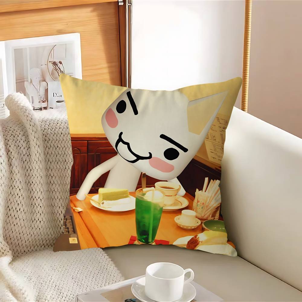 Inoue Anime Toro CUTE CatS Pillow Case Removable Washable Cushion Cover – All-Season Soft Linen