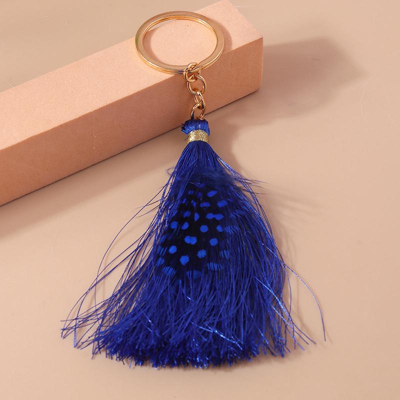 Pretty Tassels Feather Keychain Women Girl Key Ring Pendants for Handbag Decor DIY Handmade Jewelry Gifts