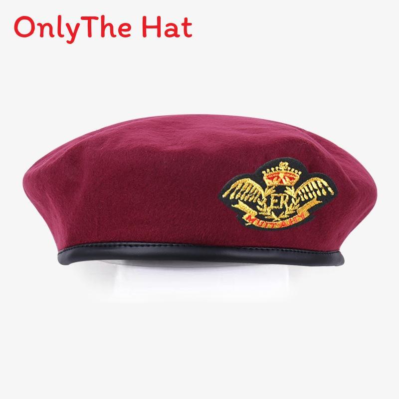 Marvel Logo Wool Beret Hat With Retro British Style And Uv Sunshade For Adults