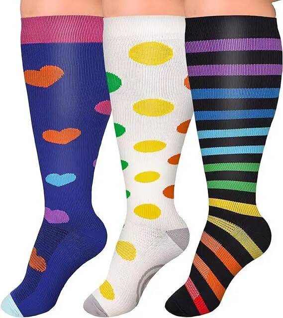 Plus Size Compression Socks Fat Large Leg Sports Socks Running Cycling Fat Calf Stockings Pressure Leg Fitness Varicose Veins