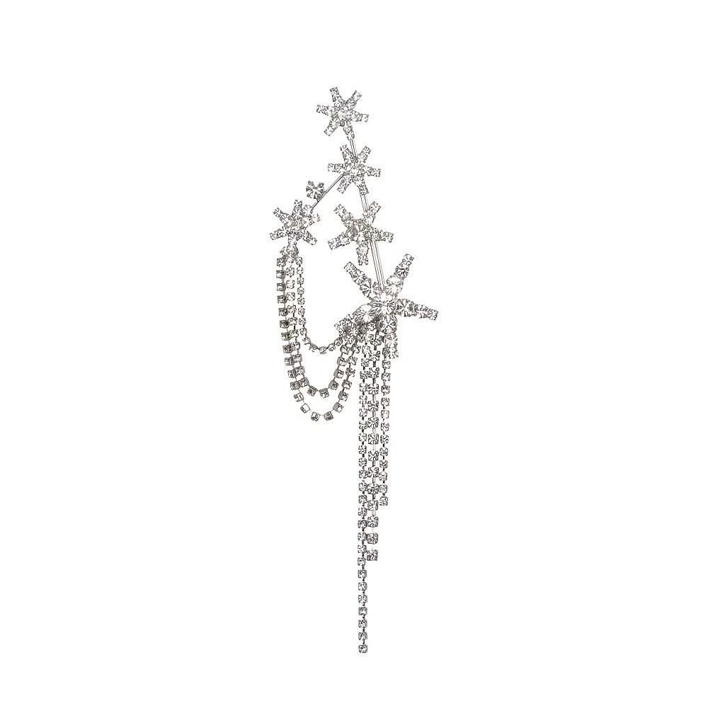 Light Luxury Star Tassel Brooch Multi-Layer Light Luxury Broochs Rhinestone Star Brooch  Gifts серебряный