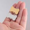 Stainless Steel Polished Mirror Dog Tag Pendant - DIY Engraved Bone Tag 16x31mm