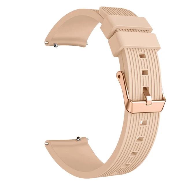 20mm Silicone Strap For Samsung Galaxy Watch7 6 5 4 40 44mm Wristband Active 2 40 44mm Classic 42 46mm Rose Gold Buckle Bracelet