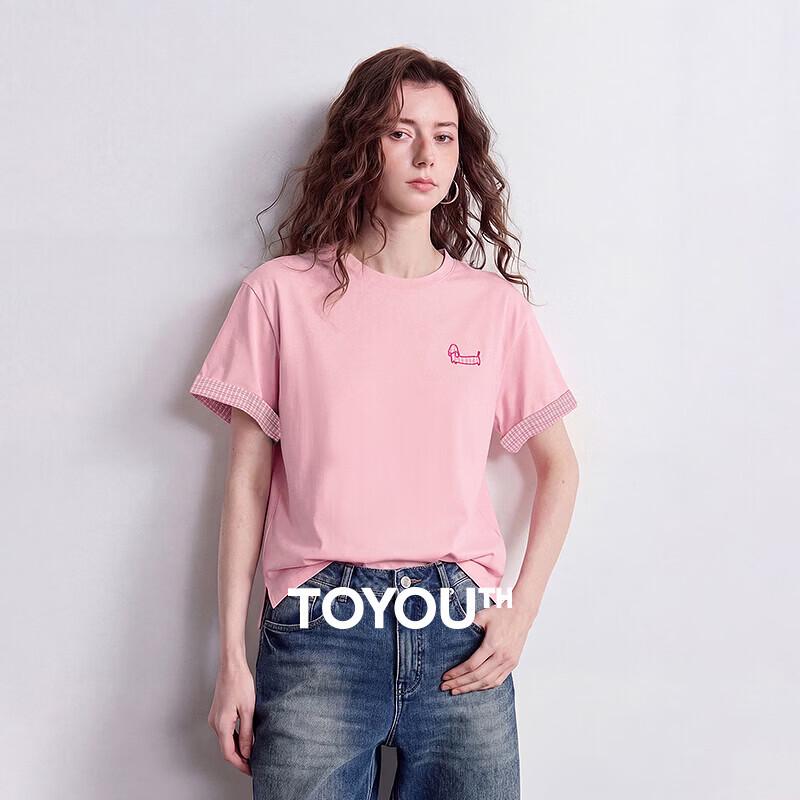 

Chuyu Women s Pure Cotton T-Shirt with Puppy Applique L