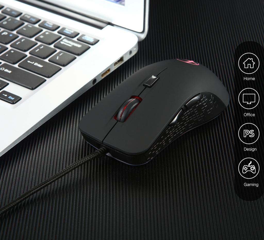 Kabelgebundene Maus für Computer, Laptop, Notebook, 6 Tasten, 2400 DPI, verstellbare Gaming-Maus für Gamer, wärmer, beheizte Maus
