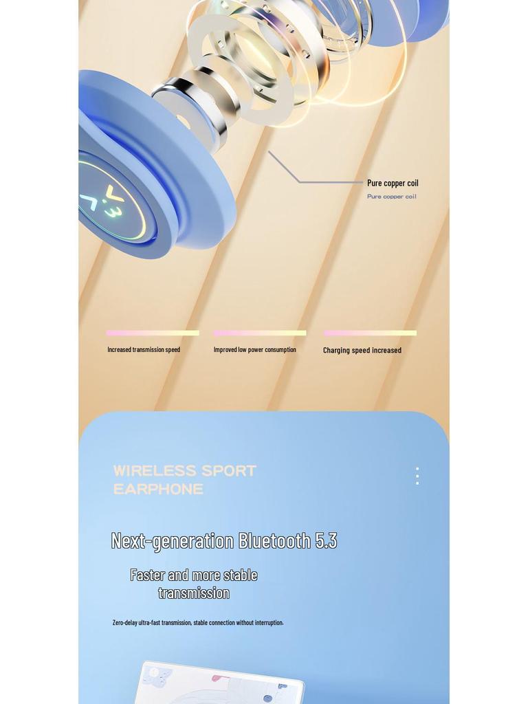 New B39pro Gradient Bluetooth Over-Ear Wireless Gaming Headset, Foldable Design