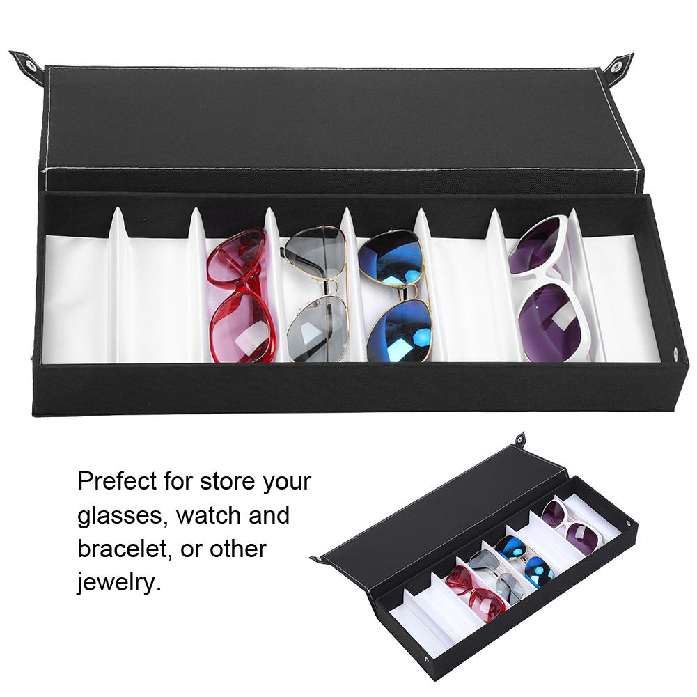 8 Grids Dustproof Glasses Case Organizer Sunglasses Storage Box Jewelry Display Container